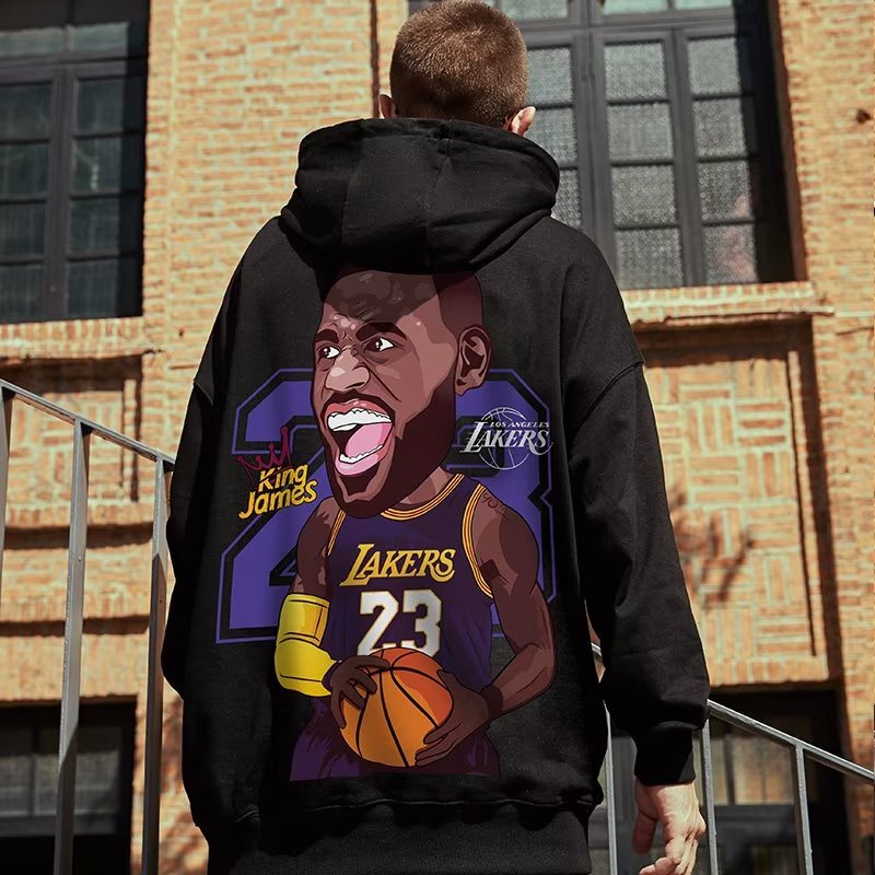 Áo khoác hoodie M-8XLÁo Hoodie Tay Dài Dáng Rộng In Hình Ngôi Sao Bóng Rổ Mỹ Thời Trang Cho Nam Và Nữ