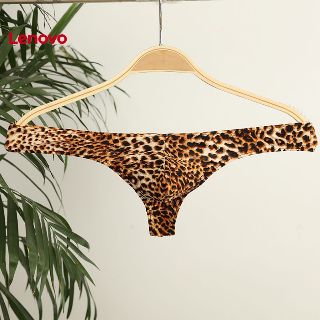 Quần Lót Chữ T Thoáng Khí In Họa Tiết Da Báo Quyến Rũ Cho Nam