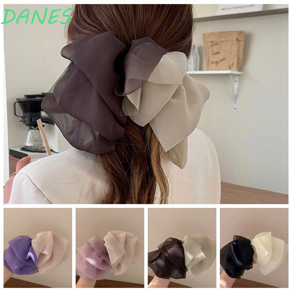 DANES Kẹp Tóc Nơ Ruy Băng Lưới Chiffon Nhiều Lớp Dành Cho Hoạt Động Ngoài Trời