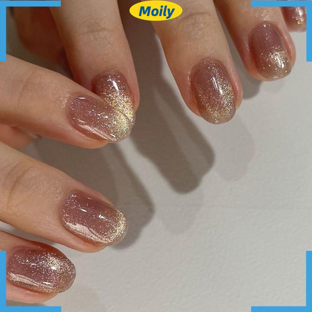 MOILYVN Bộ 24 Móng Tay Giả Ngắn Che Phủ Toàn Diện Tháo Rời Được Dành Cho Bạn Nữ