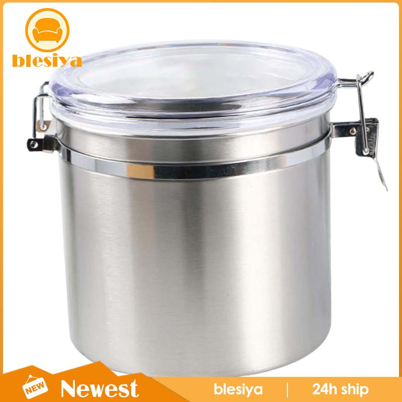 Hũ Đựng Cà Phê / Hạt / Đồ Ăn Vặt Bằng Thép Không Gỉ Tiện Dụng Cho Nhà Bếp