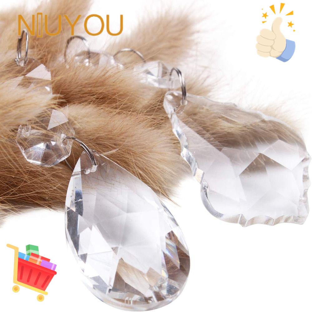 NIUYOU Bộ 12 Hạt Đá Pha Lê Trong Suốt 50mm Dùng Trang Trí Đèn Chùm