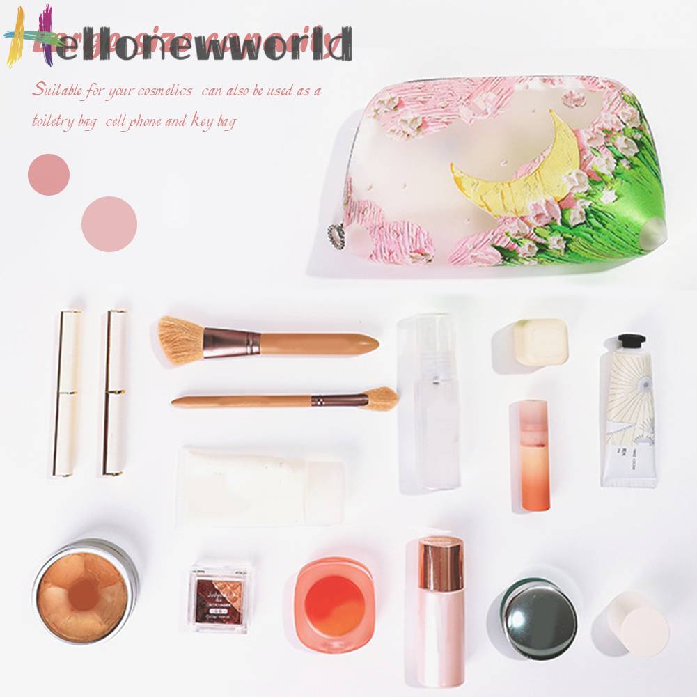 Túi Đựng Mỹ Phẩm Bằng TPU Họa Tiết Hoa Đa Năng Tiện Dụng Mang Theo Du Lịch Cho Nữ