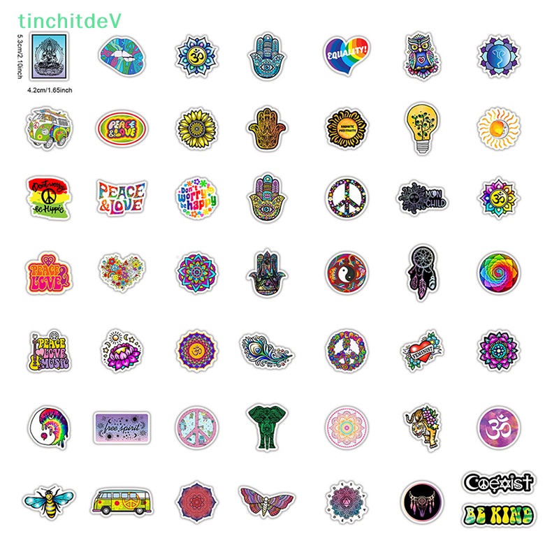 Bộ 50 Miếng Dán Hoạt Hình Trang Trí Vali Ván Trượt Laptop Hành Lý DIY