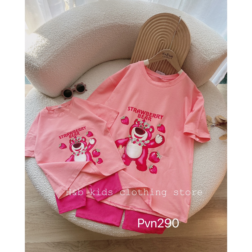 ÁO THUN KÈM QUẦN CÓ SIZE CHO MẸ VÀ BÉ SIZE 8-65KG