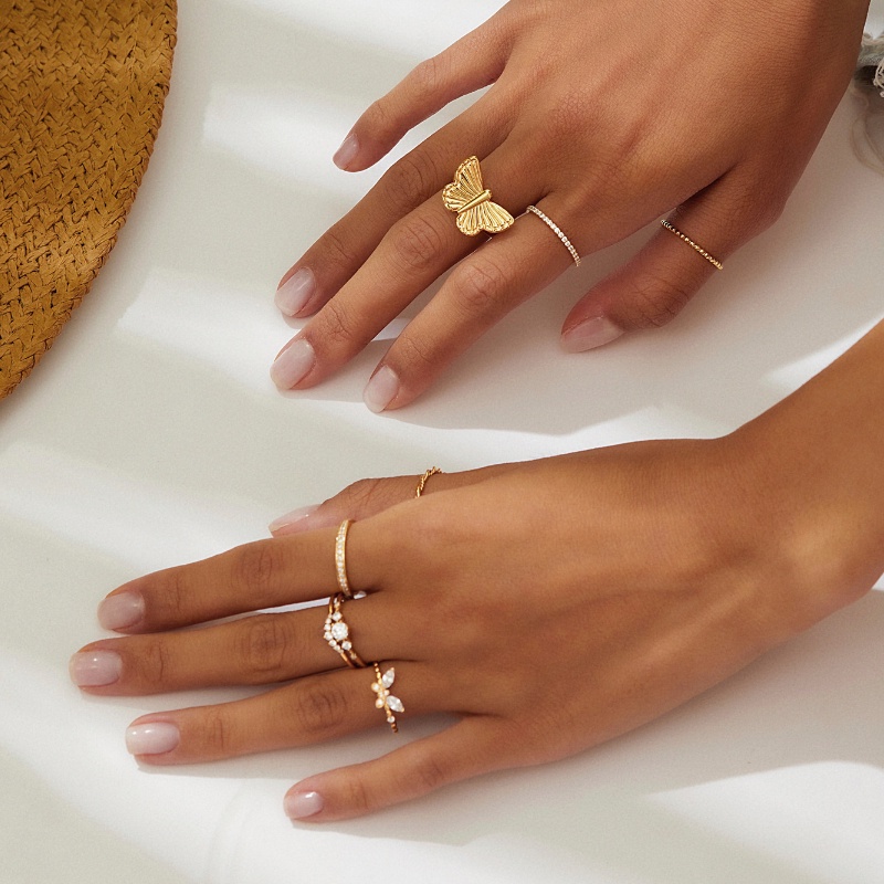 Nhẫn Bạc Nữ CARA LUNA Thanh Mảnh Dáng Công Chúa Đính Đá Princess - VCR06