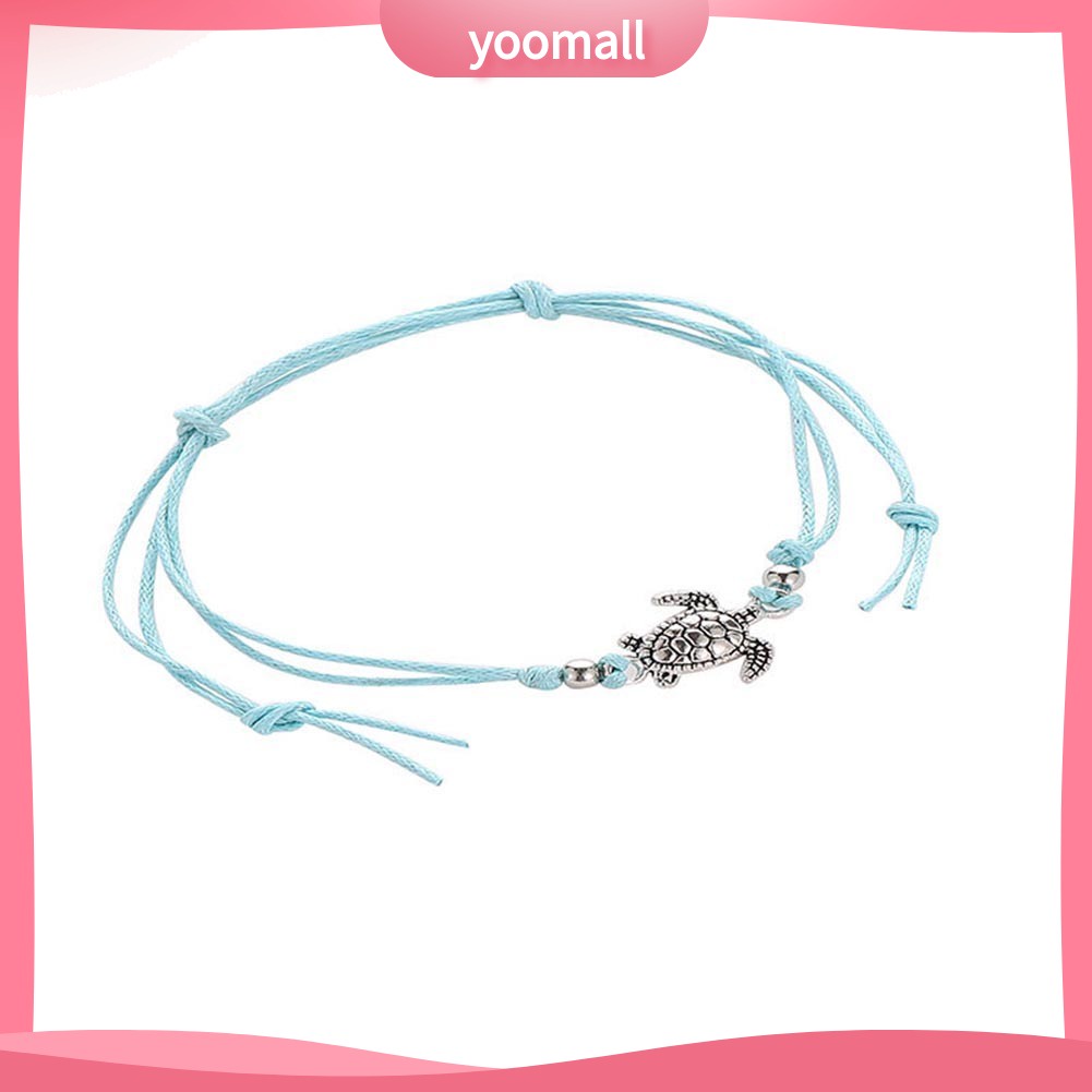 Lắc Chân Bện Dây Thủ Công Mặt Hình Rùa Phong Cách Vintage Cho Nữ