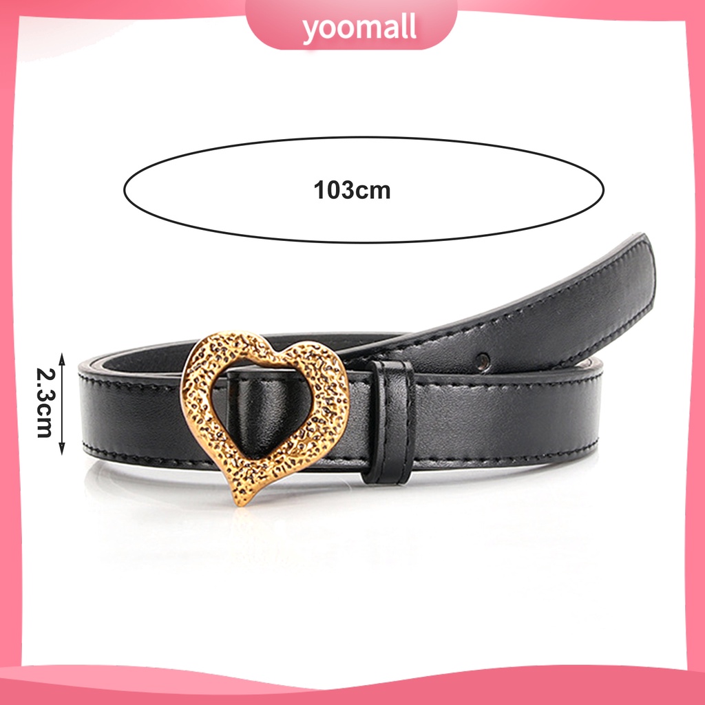 Thắt Lưng Da Giả Khóa Trái Tim Kim Loại Thoải Mái Dễ Sử Dụng Cho Nữ
