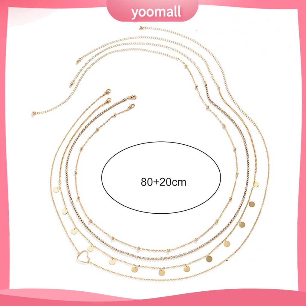 Set 4 Dây Xích Đeo Hông Bốn Lớp Thời Trang Quyến Rũ