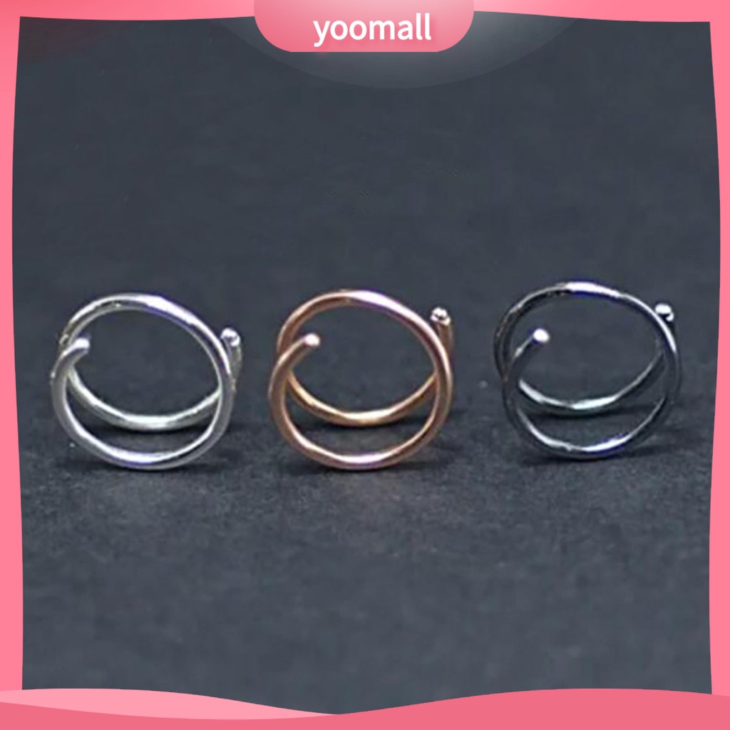 Set 5 Khuyên Mũi Đơn Xoắn Ốc Bằng Thép Không Gỉ Trang Trí Thời Trang Unisex