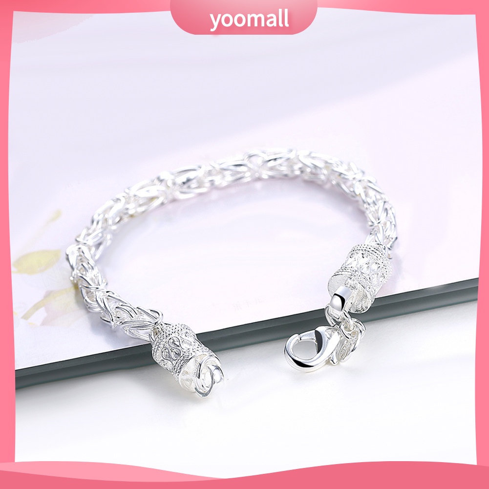 Vòng Tay Mạ Bạc Thiết Kế Đơn Giản Thời Trang Cho Nữ