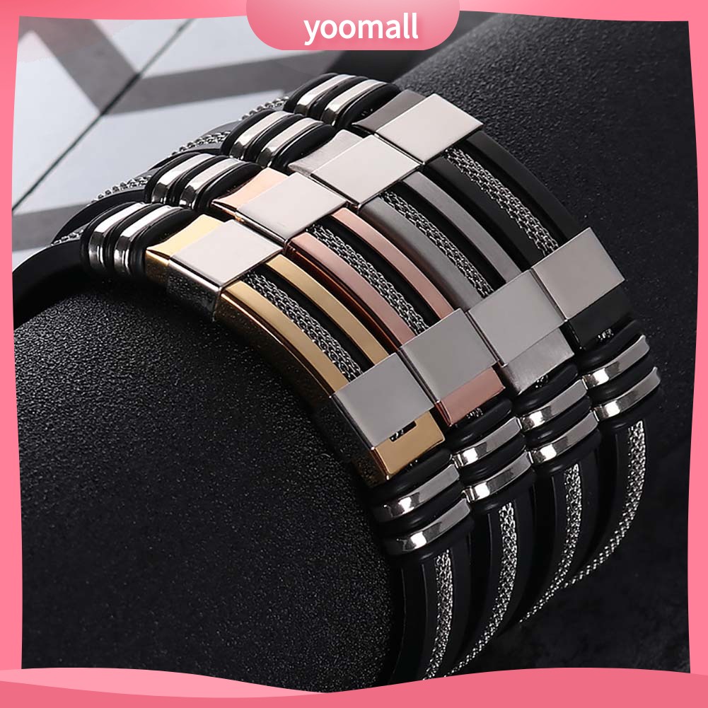 Vòng Tay Dây Xích Bằng Thép Titanium Độc Đáo Cho Nam