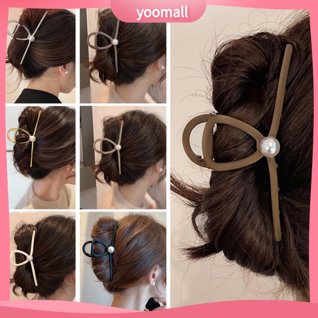 Kẹp Tóc Càng Cua Đính Ngọc Trai Nhân Tạo Siêu Nhẹ Co Giãn Thời Trang Cho Nữ
