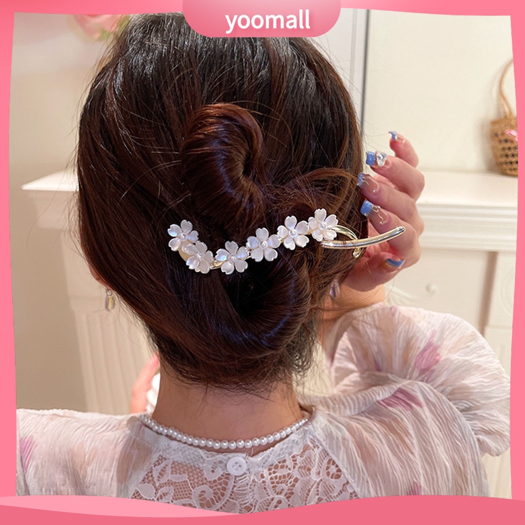 Kẹp Tóc Càng Cua Hình Chữ S Đính Ngọc Trai Giả Thanh Lịch Cho Nữ