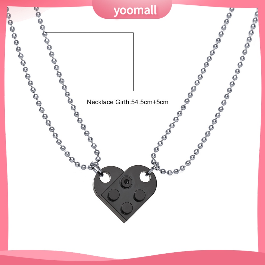 Set 2 Vòng Cổ Choker Hình Mảnh Ghép Trái Tim Cho Cặp Đôi