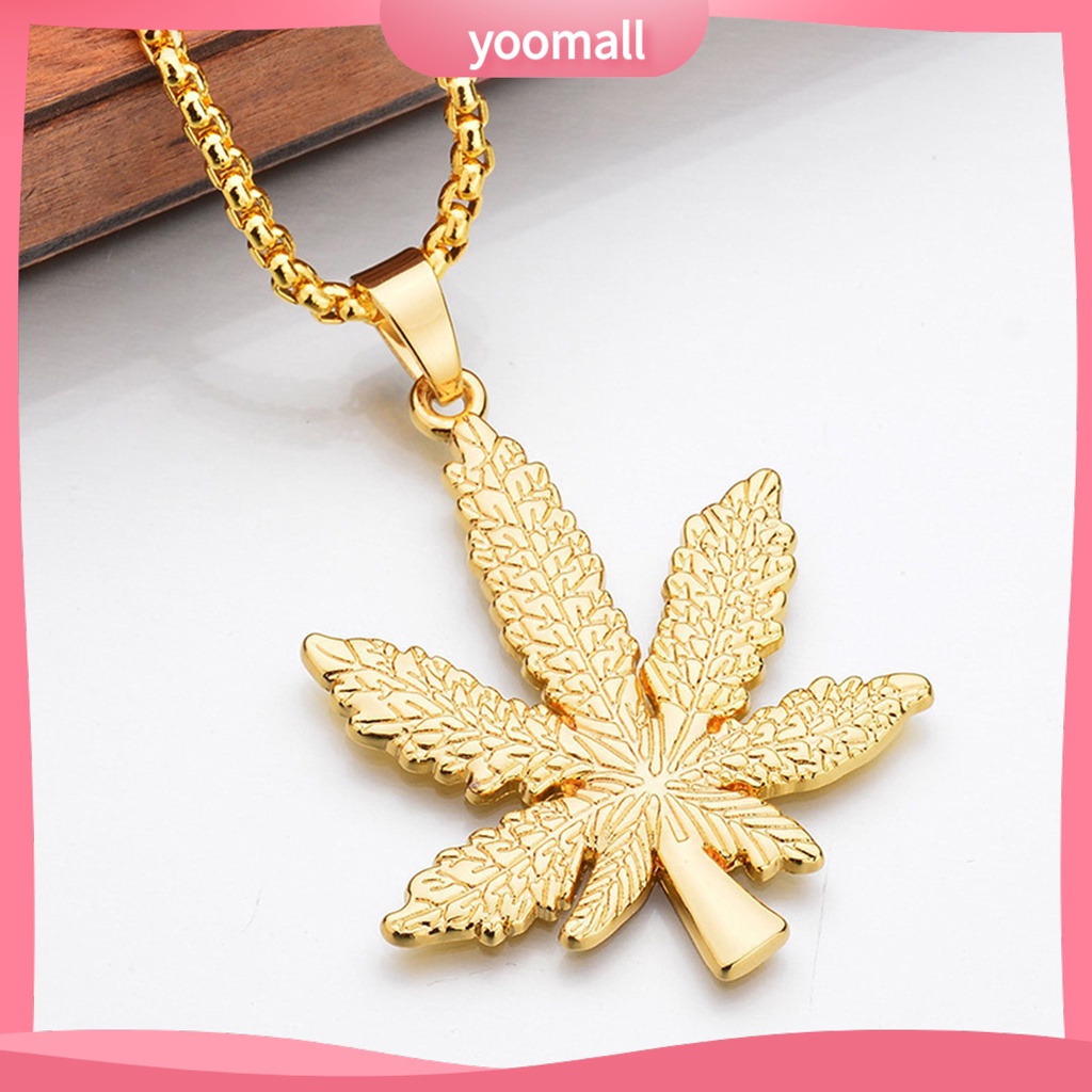 Vòng cổ Mạ Điện Mặt Hình Lá Phong Phong Phong Cách Hàn Quốc Cho Nam Nữ