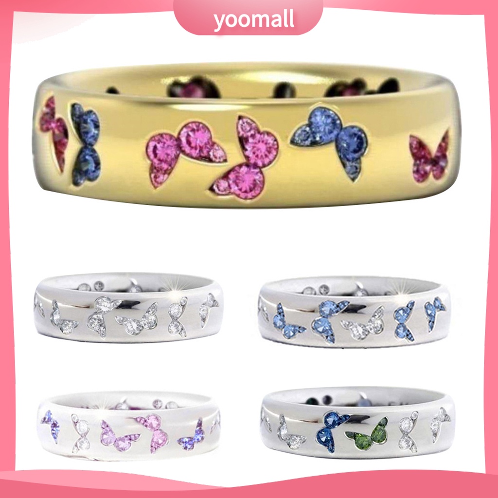 Nhẫn Cưới Thời Trang Hình Bướm Đính Đá Zircon Cho Nữ