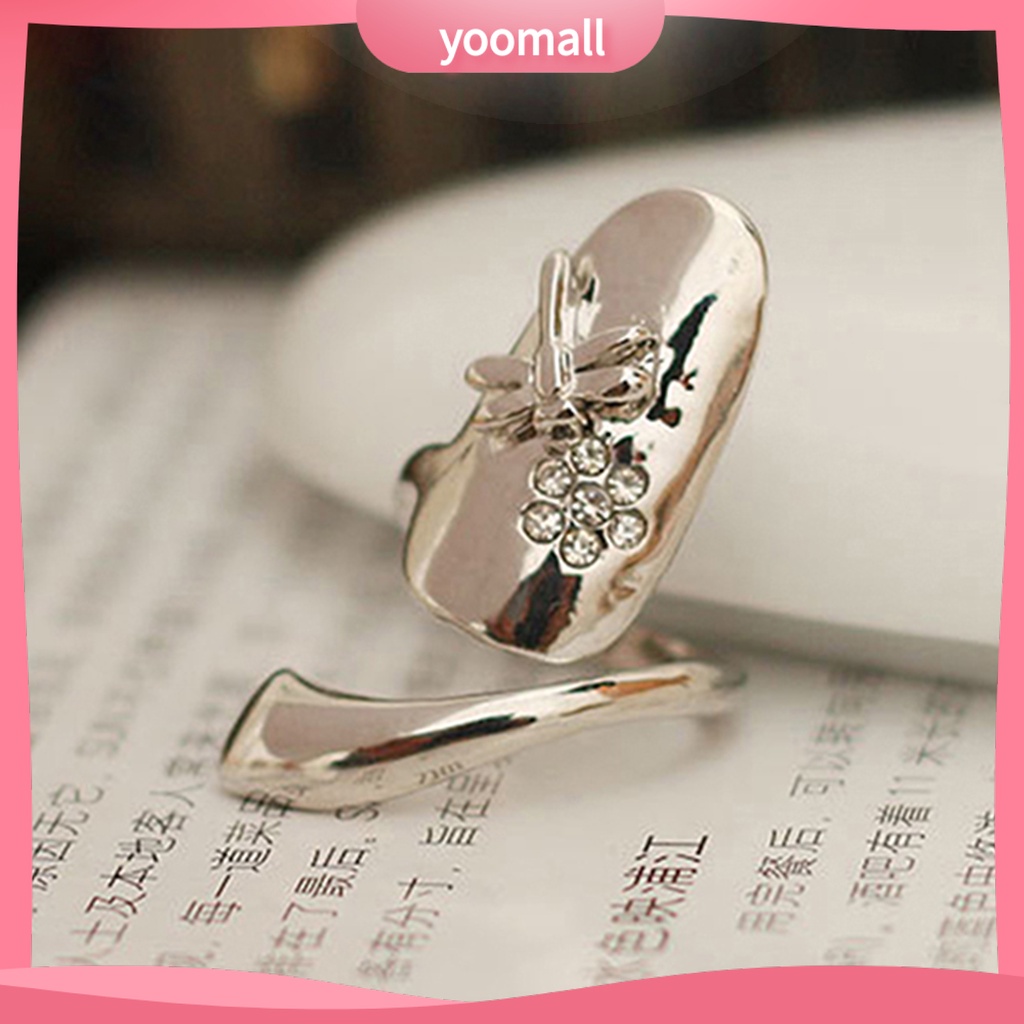 1 Nhẫn Hợp Kim Đính Đá Lấp Lánh Trang Trí Móng Tay