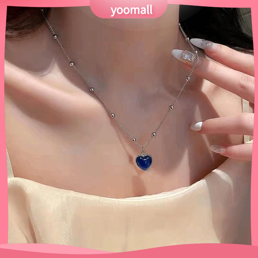 Vòng cổ Mặt Trái Tim Đính Đá Pha Lê Nhân Tạo Thời Trang Dành Cho Nữ