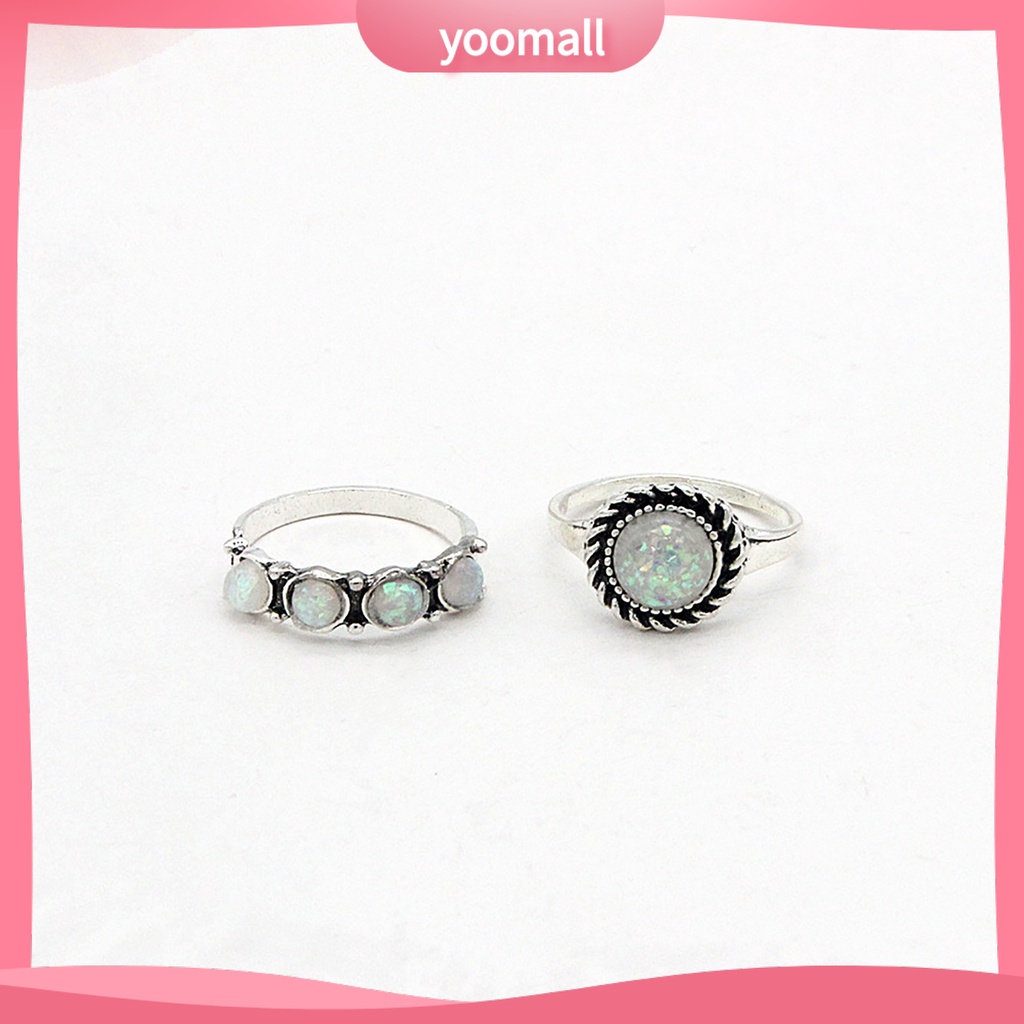 Set 8 Nhẫn Đeo Khớp Ngón Tay Nhiều Màu Sắc Thời Trang