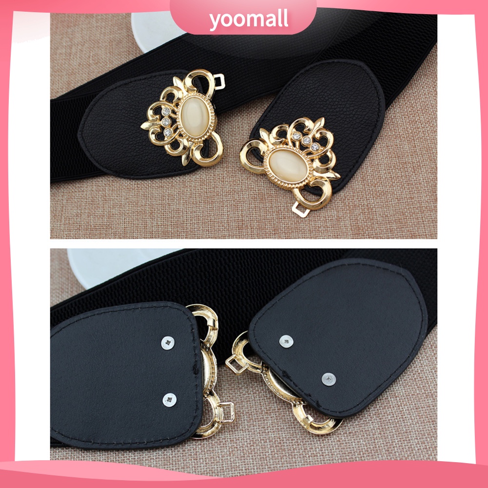 Thắt Lưng Đính Đá Opal Nhân Tạo Phối Khóa Kim Loại Thời Trang Cho Nữ