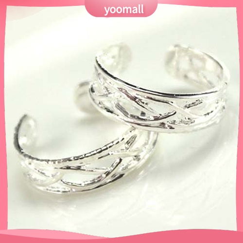 Set 10 Nhẫn Đeo Ngón Chân Mạ Bạc Có Thể Điều Chỉnh Kích Cỡ Dành Cho Nữ