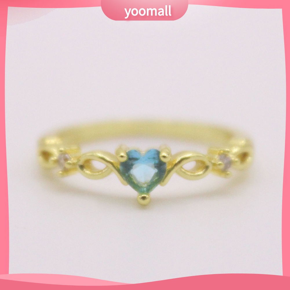 Nhẫn Cưới Hình Trái Tim Đính Đá Zircon Thời Trang Cho Nữ