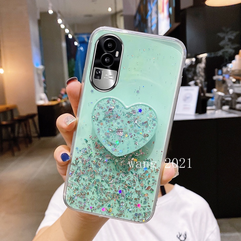 Ốp Điện Thoại Mềm Hình Ngôi Sao Lấp Lánh Có Giá Đỡ Cho OPPO Reno10 Reno10 Pro + Plus 5G 2023 OPPOReno10 Pro 5G