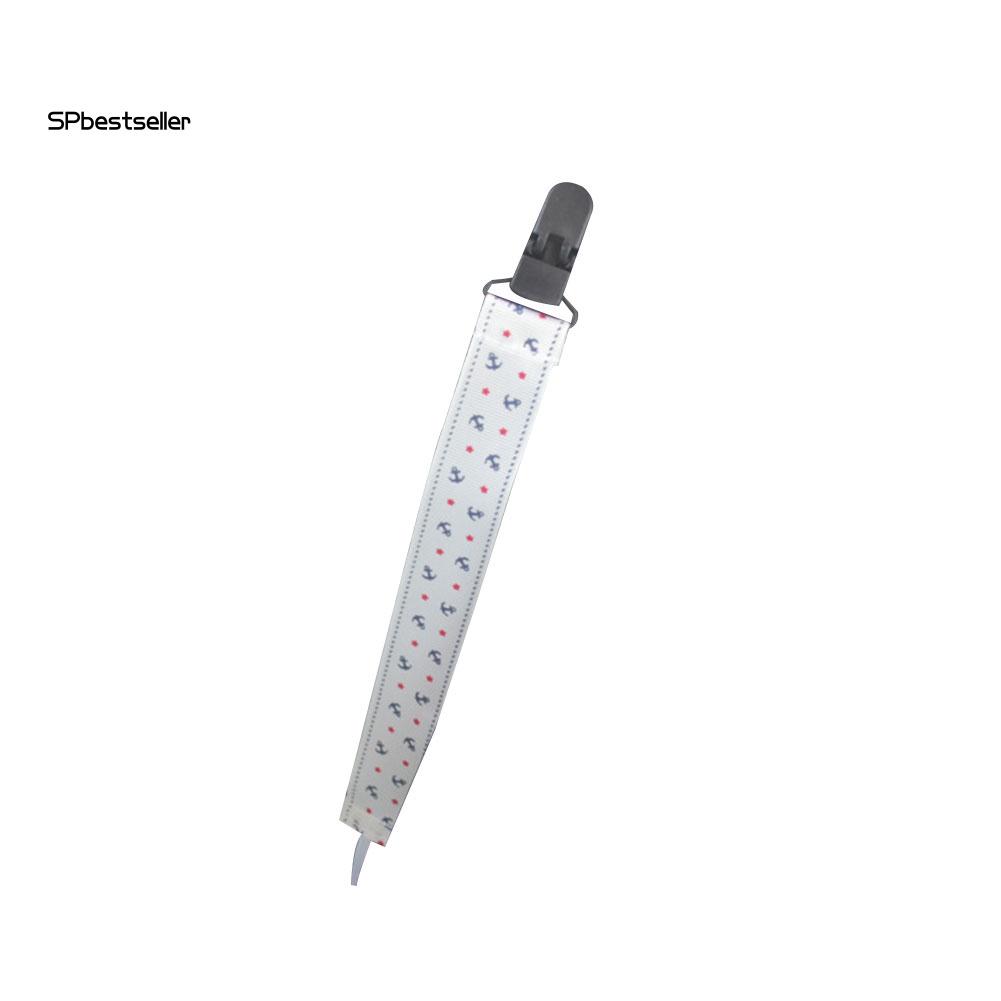 Dây Đeo Núm Vú Giả Có Kẹp Họa Tiết Kẻ Sọc Cho Bé Sơ Sinh