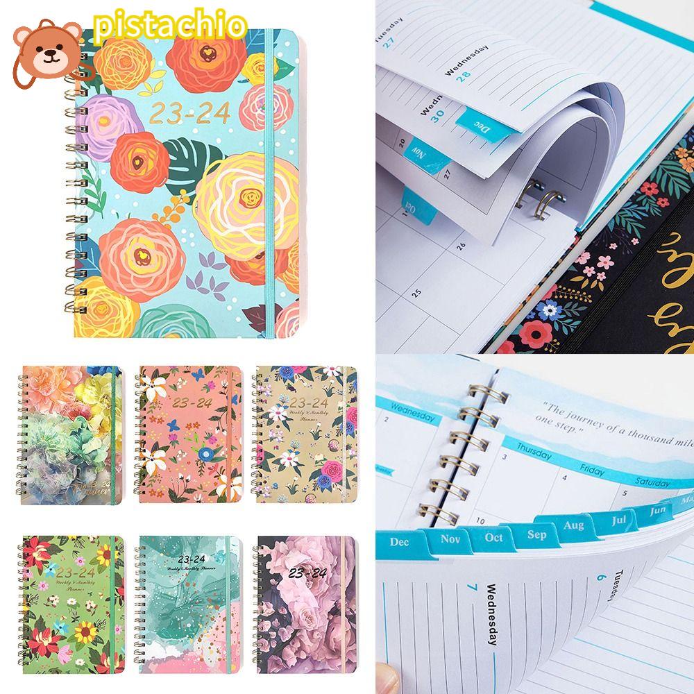 PISTA Sổ Ghi Chép A5 Agenda 365 Ngày Tháng Sáu 2023- July 2024 Dạng Xoắn Tiện Dụng Cho Học Sinh