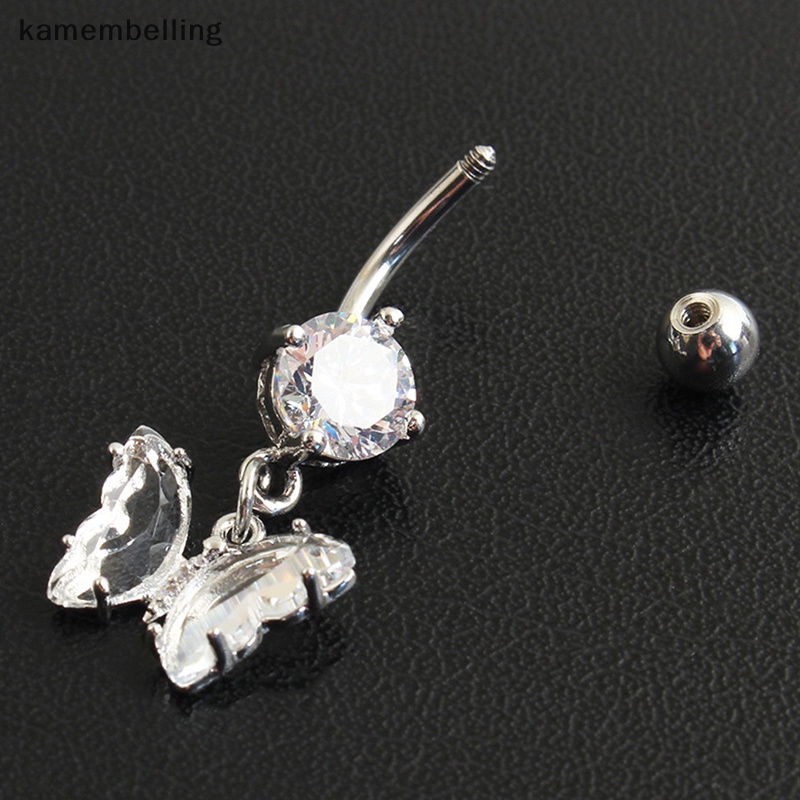 Khuyên Rốn Hình Bướm Đính Đá Zircon Thời Trang Cho Nữ