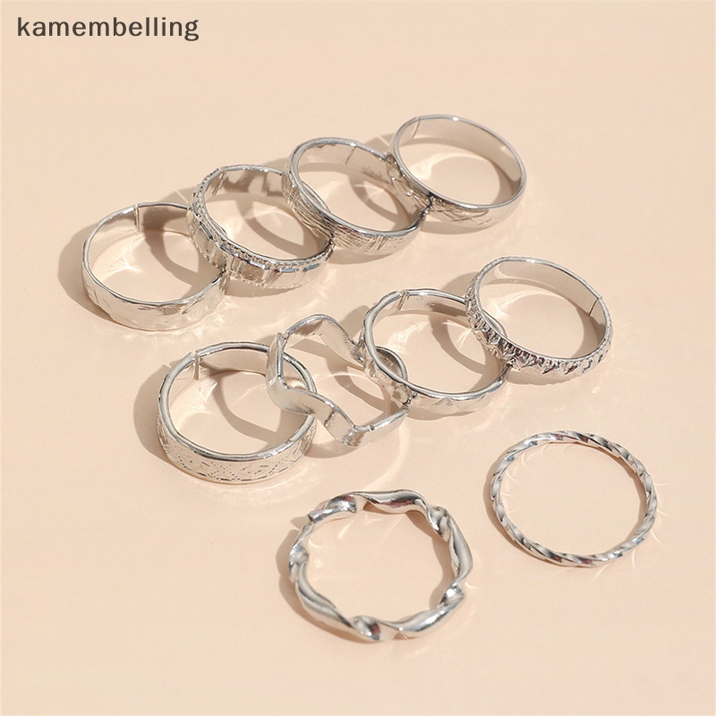 Set 10 Nhẫn Đeo Khớp Ngón Tay Kim Loại Vintage Cho Nữ