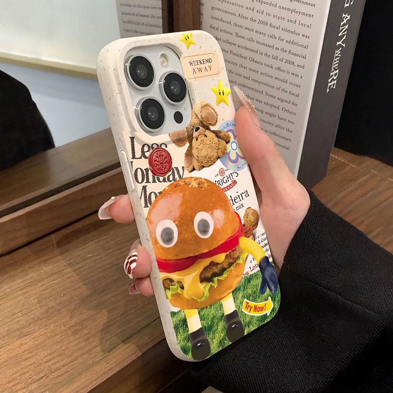 Ốp Điện Thoại Dẻo Họa Tiết Bánh Burger Đơn Giản Vui Nhộn Chống Sốc Cho Iphone12max13 8 14pro7 plus11 Apple 0PIQ