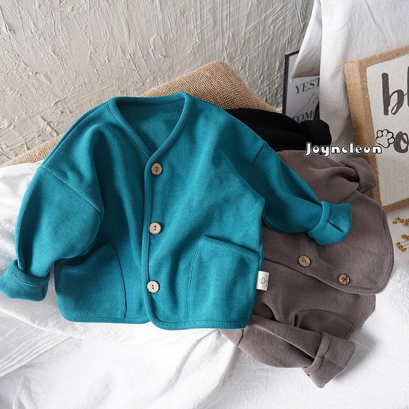 Joyncleon Welfare ~ Áo Khoác cardigan cotton Tay Dài Dáng Rộng Phong Cách Phương Tây Thời Trang Mùa Thu Cho Bé Trai Và Bé Gái