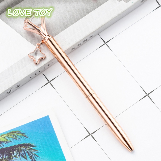 Nkodok Bút Bi Đầu Kim Cương Pha Lê Lớn Với Mặt Dây Chuyền Cỏ Bốn Lá Cho Học Sinh / Văn Phòng