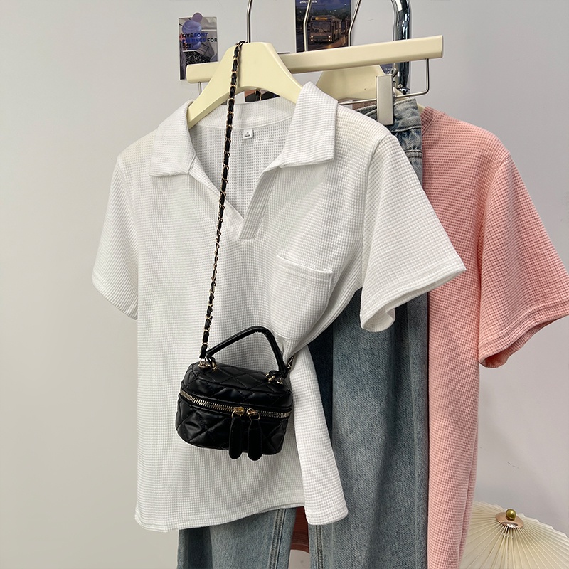 Áo Thun Nữ Ngắn Tay Cổ Chữ V Hở Vai Thời Trang