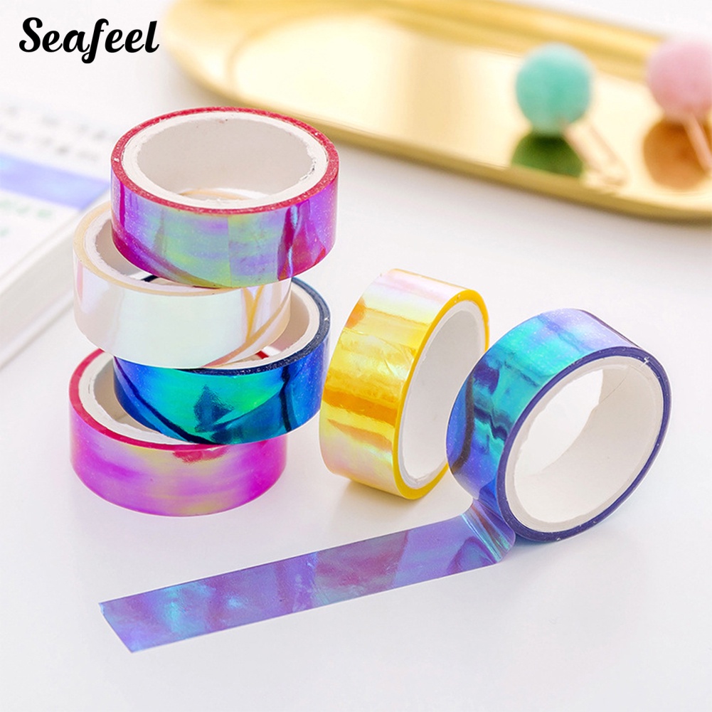 Cuộn Băng Dính Laser Nhiều Màu Chống Nước Trang Trí Sổ Tay DIY