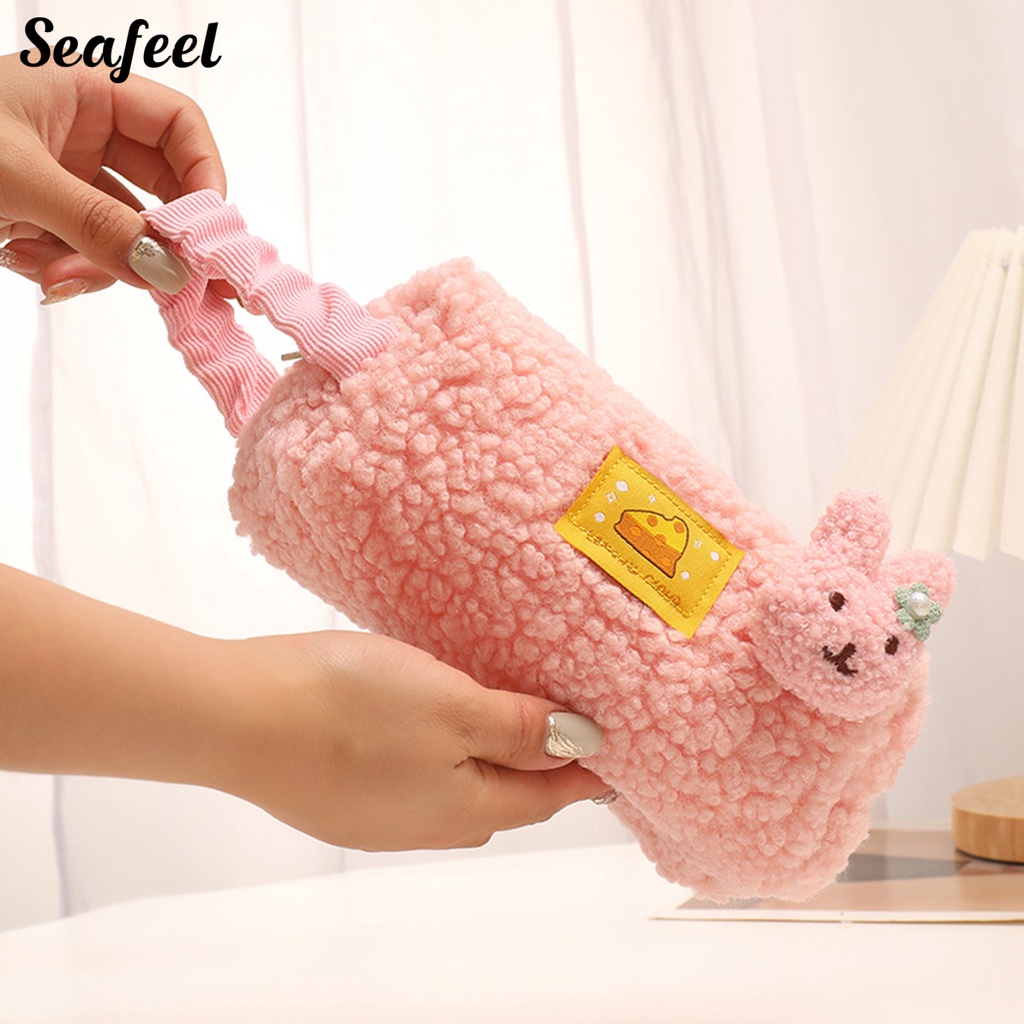 Túi Đựng Bút Chì Sức Chứa Lớn Có Tay Cầm Họa Tiết Thỏ Hoạt Hình