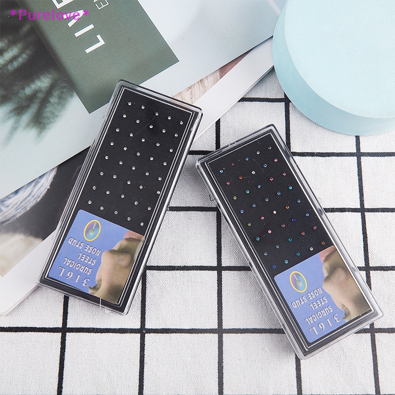 Set 60 Chiếc Nhẫn Mũi Cong Đính Đá Pha Lê Thời Trang Mới