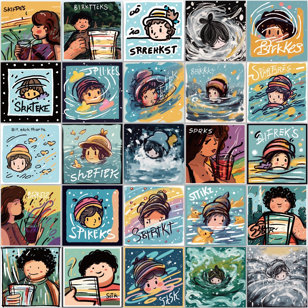 Bộ 50 Miếng Dán Trang Trí Hình Ly Trà Sữa / Điện Thoại / Laptop / Sổ Tay Xinh Xắn