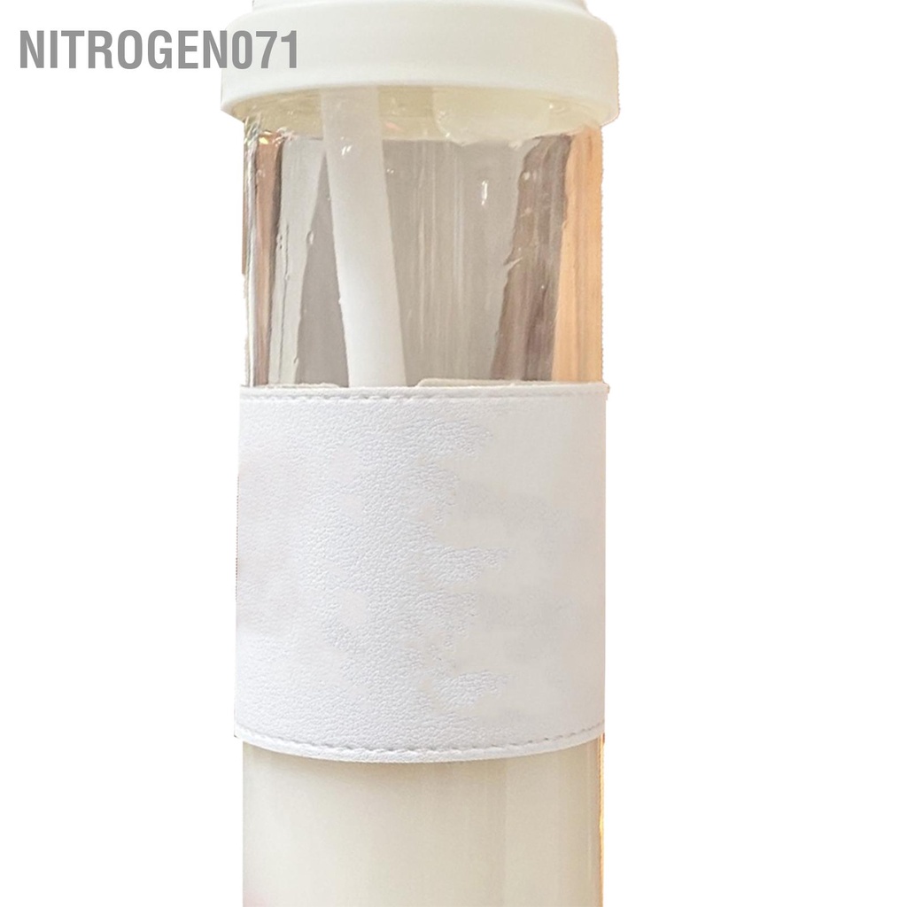 Nitrogen071 Bình nước có ống hút Cốc du lịch dễ thương nắp rời bằng nhựa thể tái sử dụng An toàn cho sức khỏe chịu nhiệt