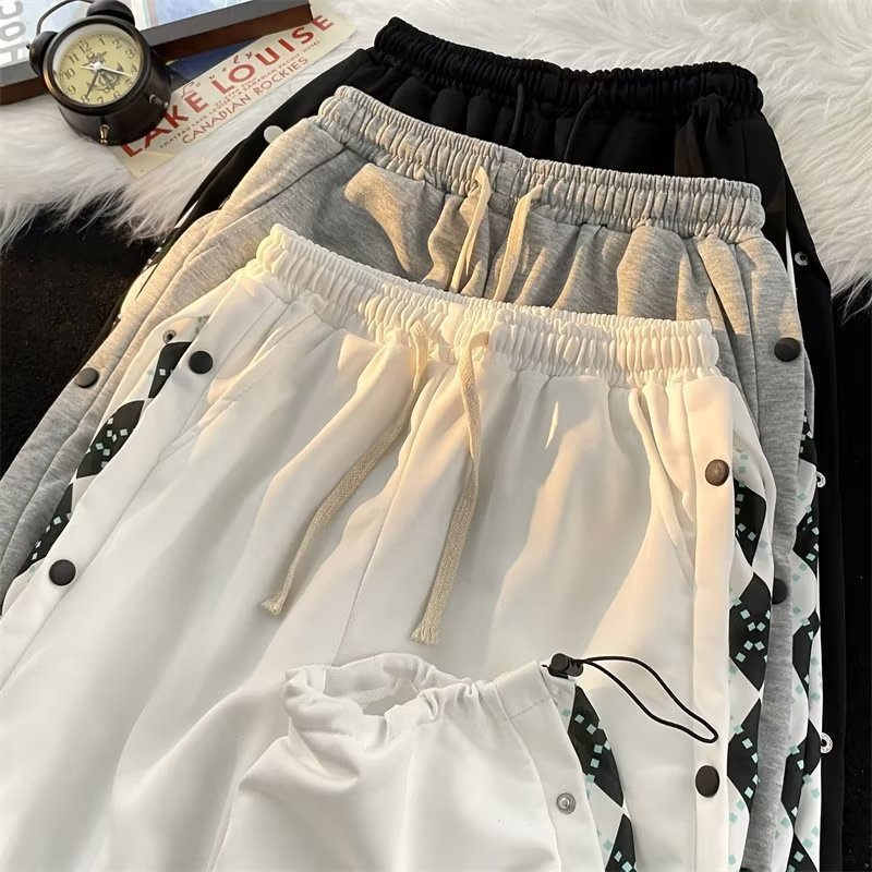 Quần Thể Thao Dây Rút Dáng Rộng In Họa Tiết Phong Cách Hong Kong Thời Trang Mùa Hè Cho Nam