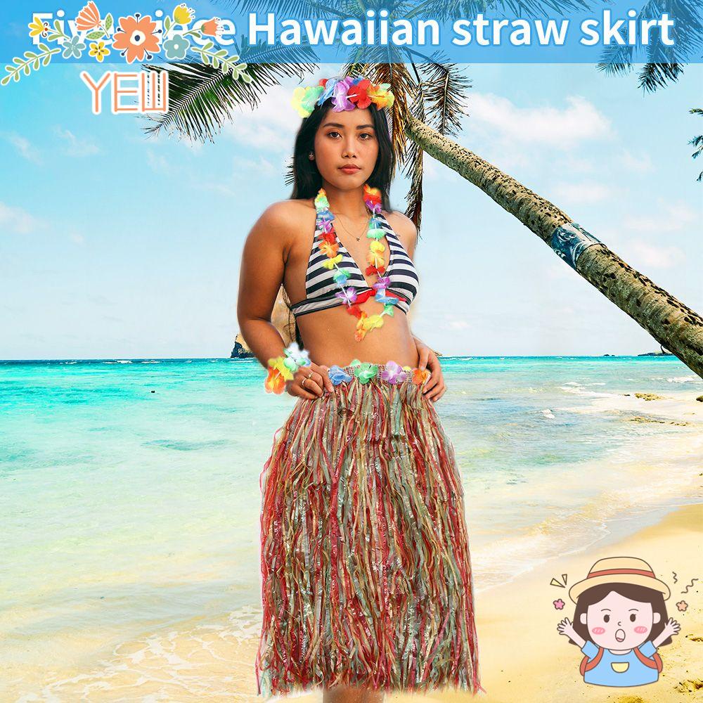 Set 5 Vòng Hoa Nhảy Hula Kiểu Hawaii Độc Đáo Xinh Xắn