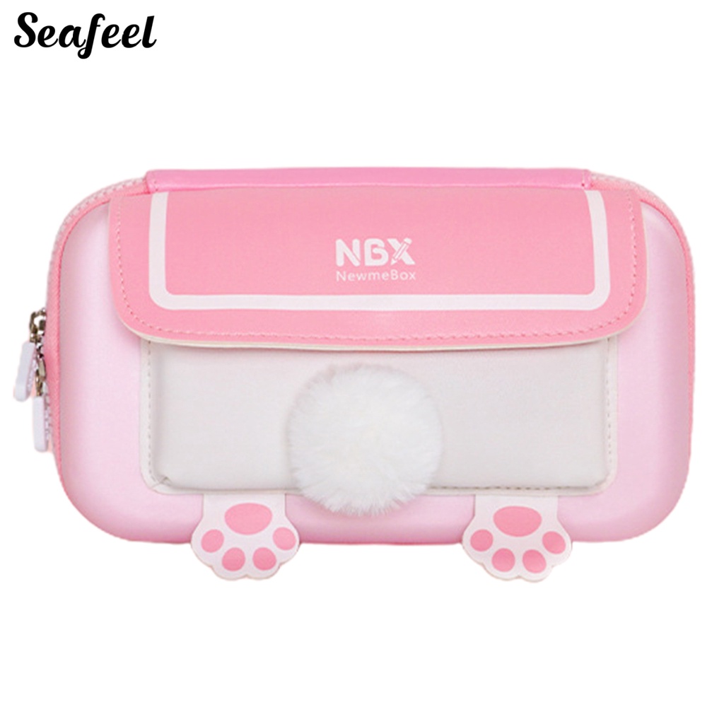 Bóp Viết Da Nhiều Ngăn Có Khóa Kéo In Hình Dễ Thương