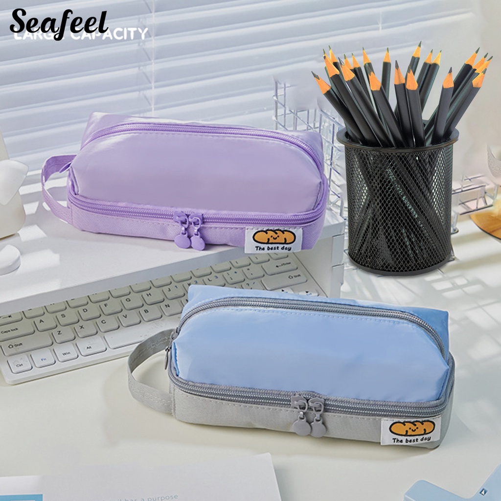 Túi Đựng Bút Đa Năng Nhiều Ngăn Có Tay Cầm Và Khóa Kéo Tiện Dụng