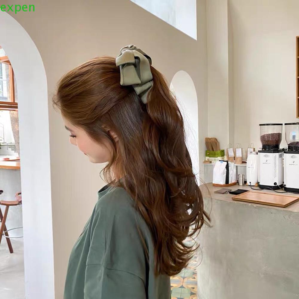 EXPEN Kẹp Tóc Đuôi Ngựa Màu Trơn Thanh Lịch Cho Nữ Giá Đỡ