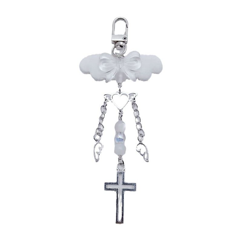 ✿ Cross bowknot angel wing mặt dây chuyền điện thoại charm chain strap bag trang trí dây buộc