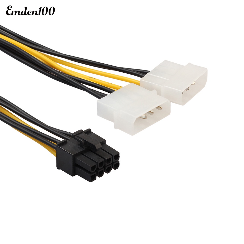 Dây Cáp Thẻ Đồ Họa PCIE Sang Dual Molex 18cm 8 Pin (6 + 2)
