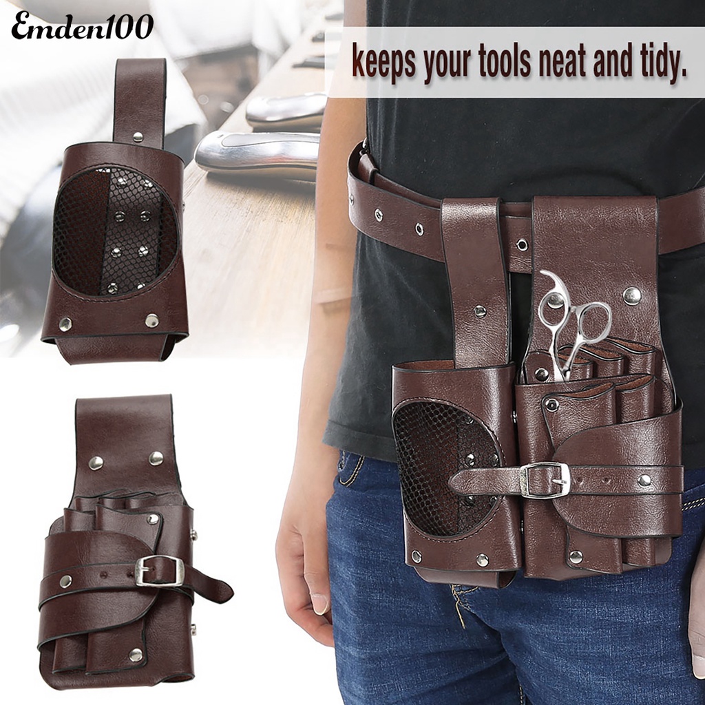 Túi Giả Da Đựng Dụng Cụ Làm Tóc Đeo Hông Tiện Lợi