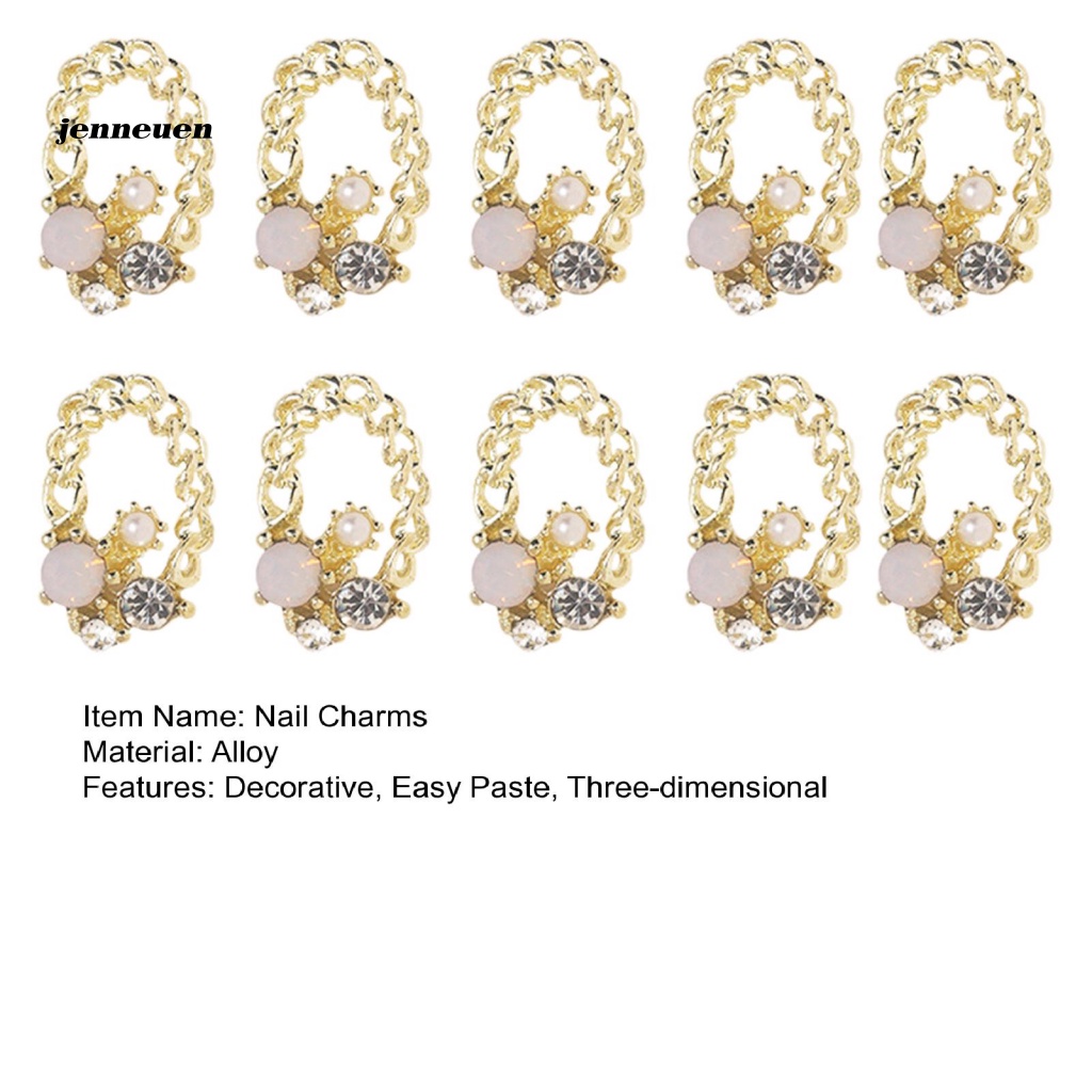 Set 10 Phụ Kiện Đá Đính Trang Trí Móng Tay Nghệ Thuật Lâu Trôi